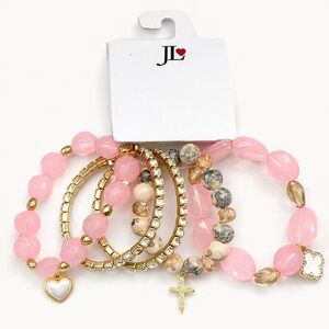 JL♥️ Curated Pink & Gold Beaded Bracelet Stack💕✨